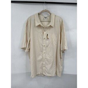 REI Co-Op Button Front Shirt Men XXL Cream Outdoor Camping Hiking Gorpcore
